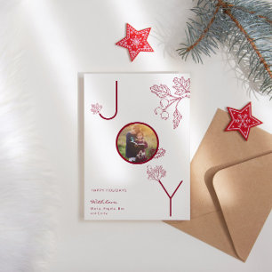 Modern Joy Holiday Photo Foliage Rode Kaart
