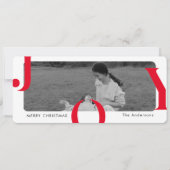 Modern JOY Kerkertypografie Foto Kerstmis (Voorkant)