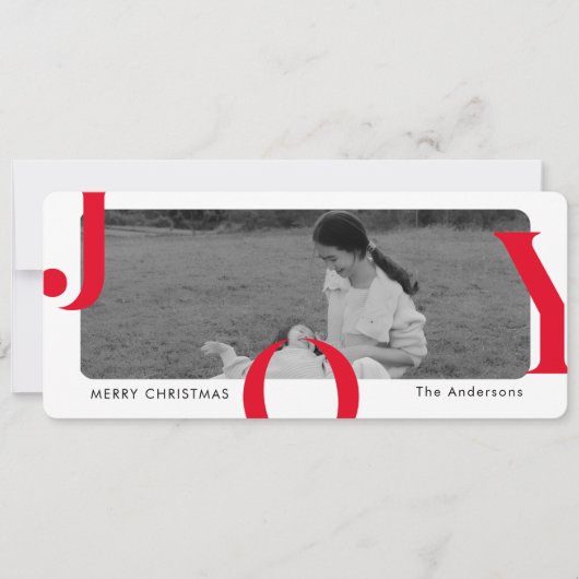 Modern JOY Kerkertypografie Foto Kerstmis (Voorkant)