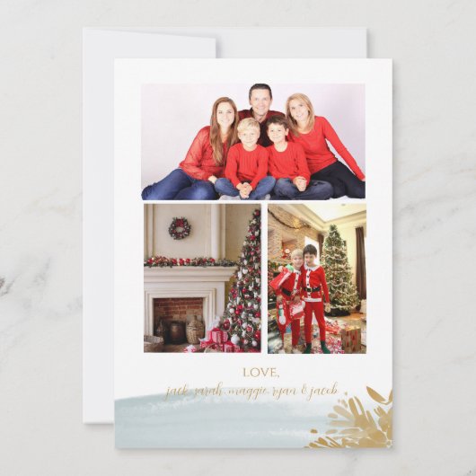 Modern Joy Krans Familie Kerst Kaart (Achterkant)