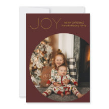 Modern Joy Minimalist Christmas Holiday Kaart