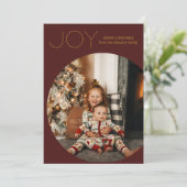 Modern Joy Minimalist Christmas Holiday Kaart (Staand voorkant)