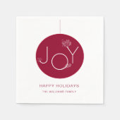 Modern Joy Ornament Prettige feestdagen Paper Napk Servet (Voorkant)