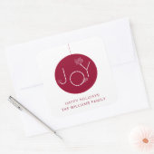 Modern Joy Ornament Rood Happy Holidays Sticker (Envelop)