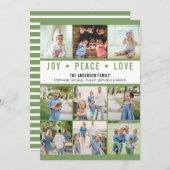 Modern Joy Peace Love Photo Collage Feestdagenkaart (Voorkant / Achterkant)