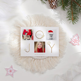Modern Joy Photo Collage Holiday Briefkaart