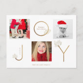 Modern Joy Photo Collage Holiday Briefkaart (Voorkant)