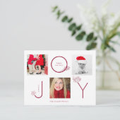 Modern Joy Photo Collage Holiday Card Briefkaart (Staand voorkant)