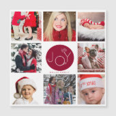 Modern Joy Photo Collage Holiday Magnetic Card (Voorkant)