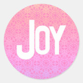 Modern Joy Pink-kerstenvelop ticker Ronde Sticker (Voorkant)