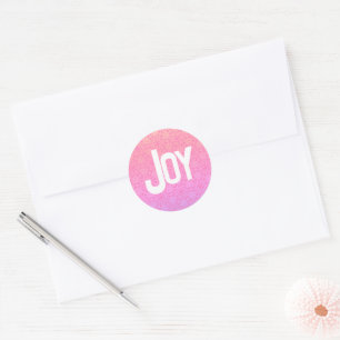 Modern Joy Pink-kerstenvelop ticker Ronde Sticker