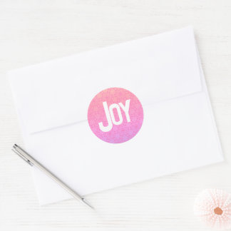 Modern Joy Pink-kerstenvelop ticker Ronde Sticker