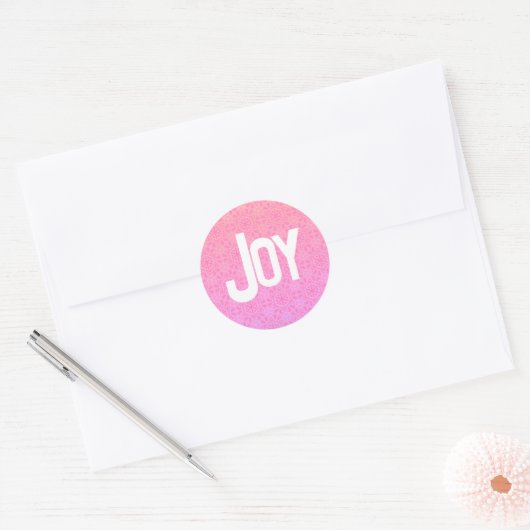 Modern Joy Pink-kerstenvelop ticker Ronde Sticker (Envelop)