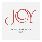 Modern Joy Red Berry Botanische Kerstmis 3 Foto Kubus (Voorkant)