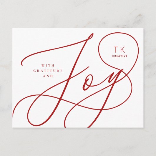 Modern Joy script corporate/business design Briefkaart (Voorkant)