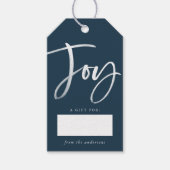 Modern Joy Script Navy Cadeaulabel (Voorkant)