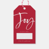 Modern Joy Script Rood Cadeaulabel (Voorkant)