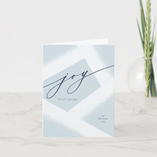 Modern Joy Snowy Non-Photo Holiday Card Feestdagen Kaart (Voorkant)