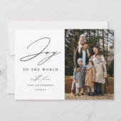 Modern Joy to the World Foto Feestdagenkaart (Voorkant)