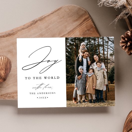 Modern Joy to the World Foto Feestdagenkaart
