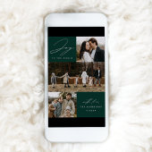 Modern Joy to the World Green 4 Foto Feestdagenkaart