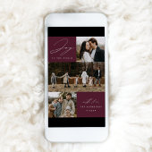 Modern Joy to the World Plum Paarse 4 Foto Feestdagenkaart