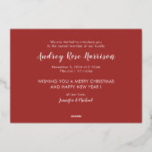 Modern Joy to World Baby Photo Gold Folie Feestdagenkaart (Achterkant)