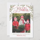 Modern Joy to World Kerstfoto Feestdagenkaart (Voorkant)