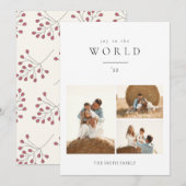 Modern Joy to World Kerstfoto Feestdagenkaart (Voorkant / Achterkant)