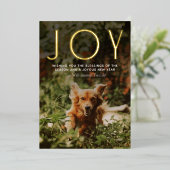 Modern JOY Typography Folie Feestdagenkaart (Staand Voorkant)