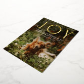 Modern JOY Typography Folie Feestdagenkaart (Gedraaid)