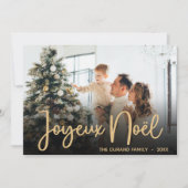 Modern Joyeux Noel Photo Holiday Card Feestdagenkaart (Voorkant)