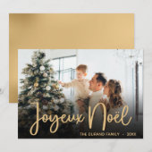 Modern Joyeux Noel Photo Holiday Card Feestdagenkaart (Voorkant / Achterkant)