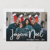 Modern Joyeux Noel Photo Holiday Card Feestdagenkaart (Voorkant)