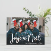 Modern Joyeux Noel Photo Holiday Card Feestdagenkaart (Staand voorkant)