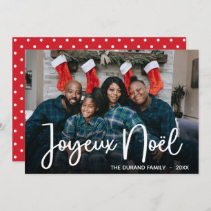 Modern Joyeux Noel Photo Holiday Card Feestdagenkaart