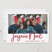 Modern Joyeux Noel Photo Holiday Card Feestdagenkaart (Voorkant)