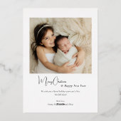 Modern Joyful 2 foto's Kerstmis Folie Feestdagenkaart (Achterkant)