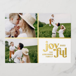 modern joyful 3 foto folie vakantie briefkaart