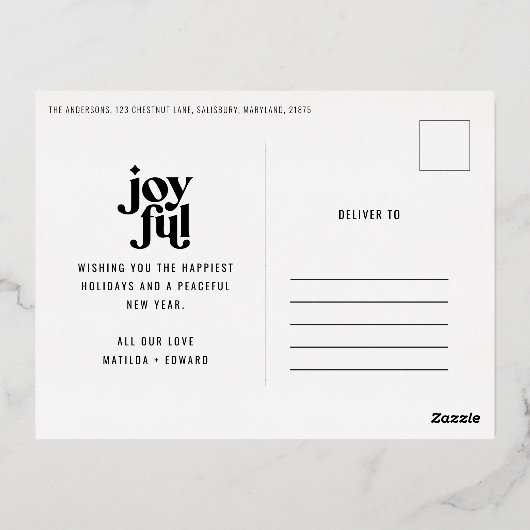 modern joyful 3 foto folie vakantie briefkaart (Achterkant)