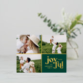 modern joyful 3 foto folie vakantie briefkaart (Staand Voorkant)