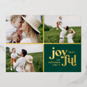 modern joyful 3 foto folie vakantie briefkaart (Voorkant)