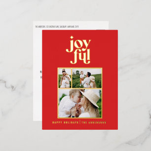 modern joyful 3 foto folie vakantie briefkaart