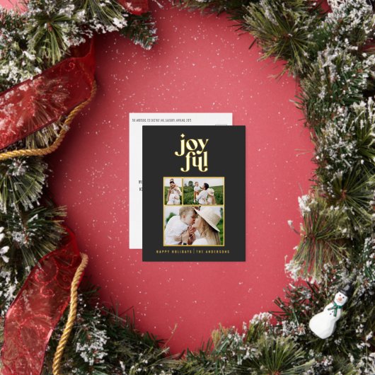 modern joyful 3 foto folie vakantie briefkaart (Insitu)