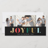 Modern Joyful 3 Foto met kerstfeestdag Kaart (Voorkant)