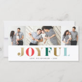 Modern Joyful 3 Foto met kerstfeestdag Kaart (Voorkant)