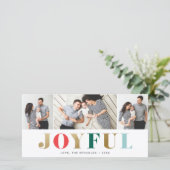 Modern Joyful 3 Foto met kerstfeestdag Kaart (Staand voorkant)