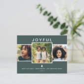 Modern Joyful 3 Foto's Feestdagenkaart (Staand voorkant)