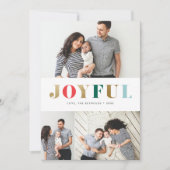 Modern Joyful 3 Photo Collage Kerstmis Feestdagenkaart (Voorkant)