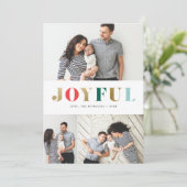 Modern Joyful 3 Photo Collage Kerstmis Feestdagenkaart (Staand voorkant)